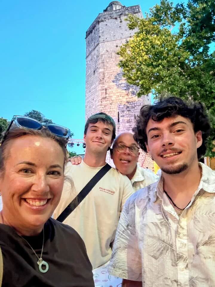 Tanya and Eric with their two sons in Zadar